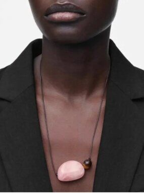 NWT COS Stone Pendant Necklace Pink